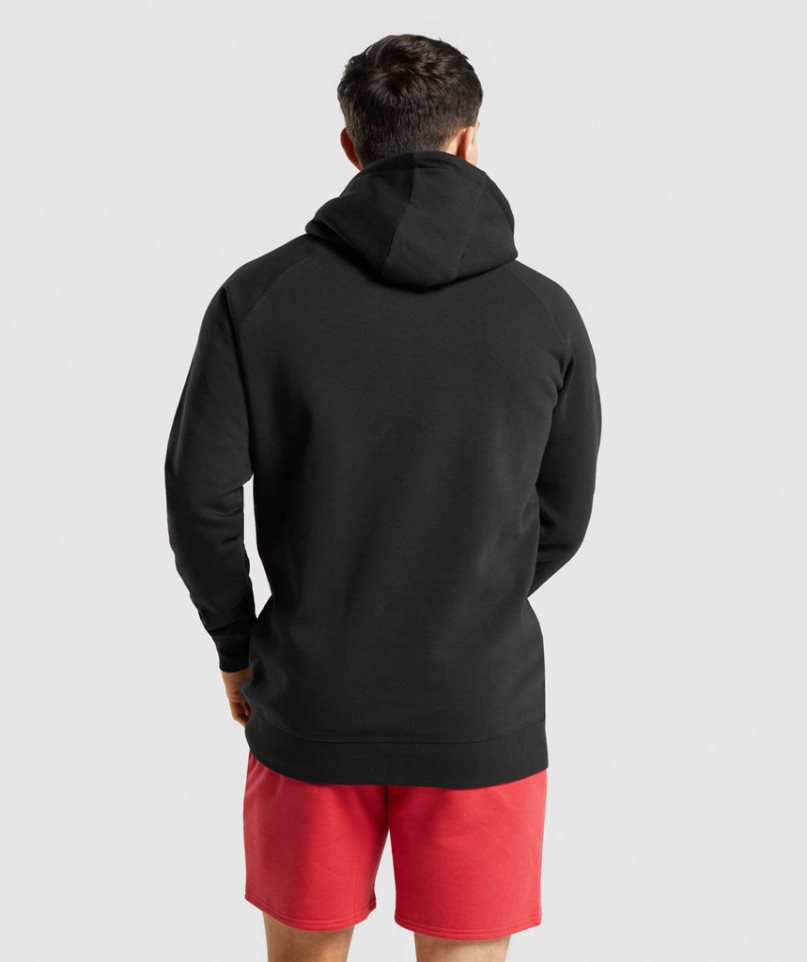 Men's Gymshark Legacy Hoodie Black | NZ 9JCIGR